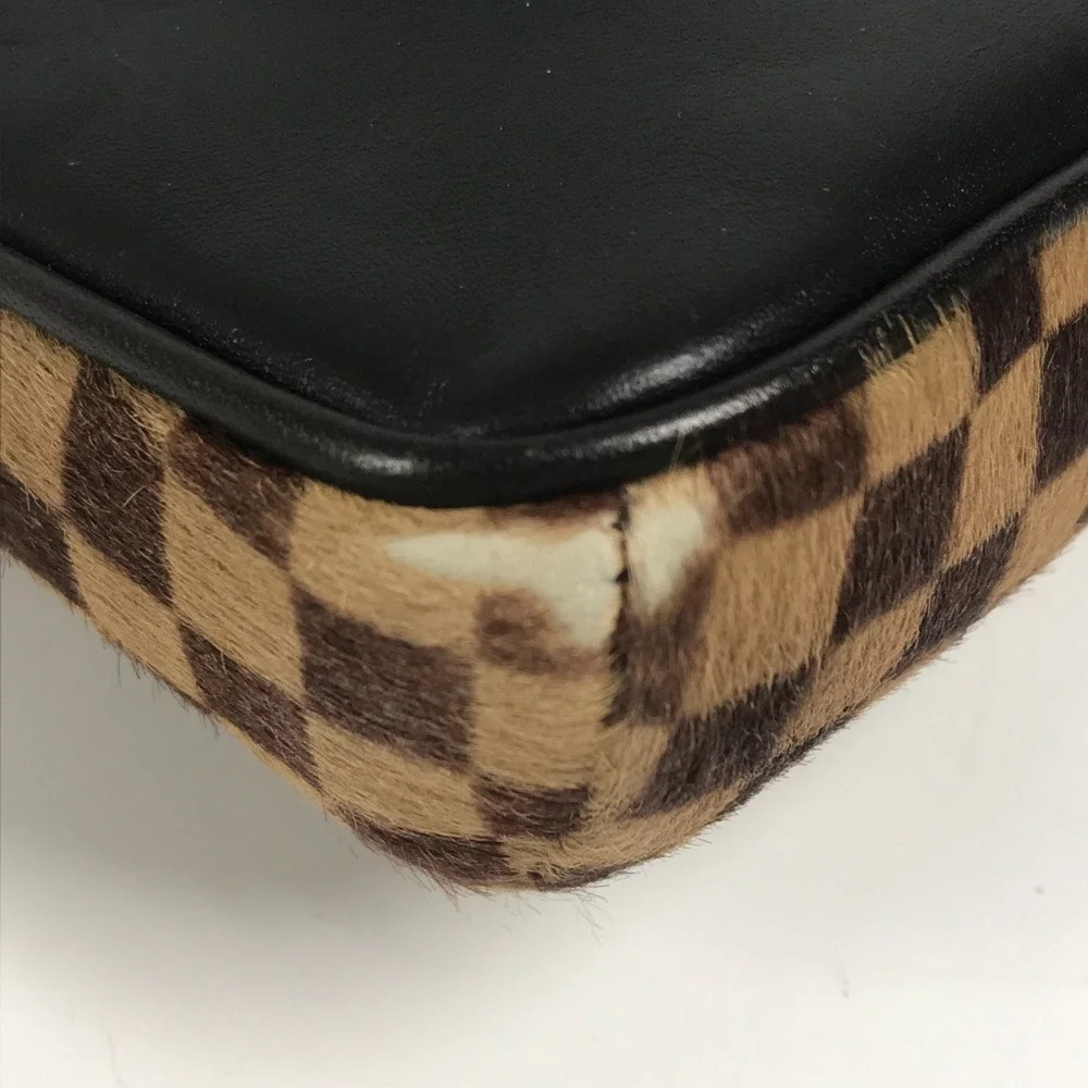 LOUIS VUITTON Brown Damier Leather Pochette Shoulder Bag